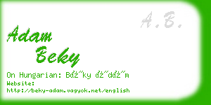 adam beky business card